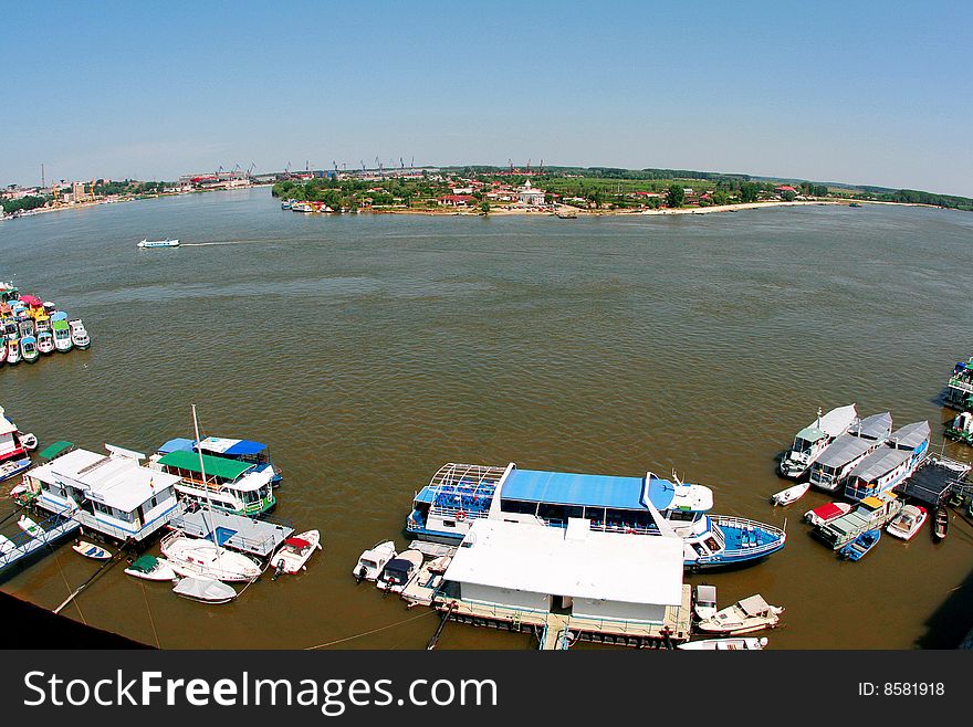 Aerial view of Danube Deta, Romania. Aerial view of Danube Deta, Romania