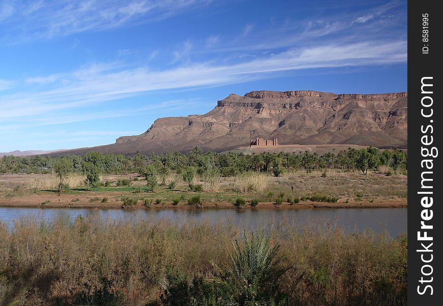 Mud fortress in Morocco in the draa valley. Mud fortress in Morocco in the draa valley