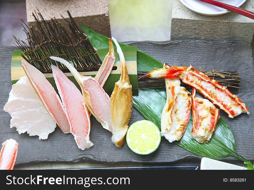 Japanese sushi of a restaurant in japan.