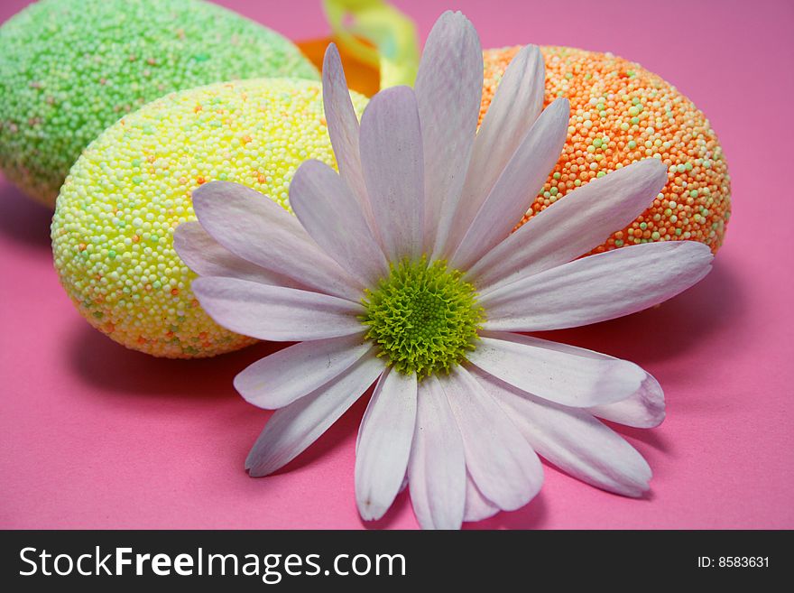 colored easter eggs decorated  flowers. colored easter eggs decorated  flowers