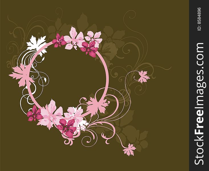 Illustration of a floral frame