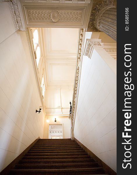 Marble staircase, very wide perspective