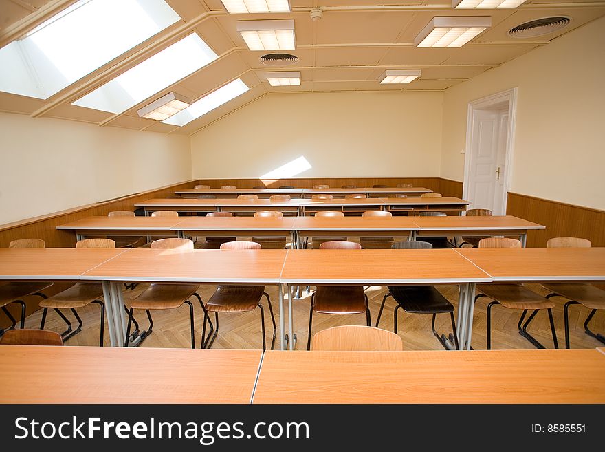 Empty small classroom on the university. Empty small classroom on the university