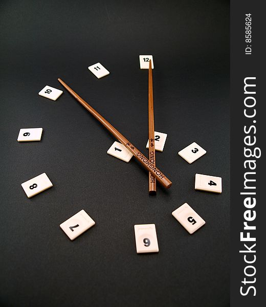 Symbolical hours on a black background. Symbolical hours on a black background