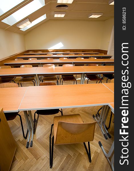 Empty small classroom on the university. Empty small classroom on the university