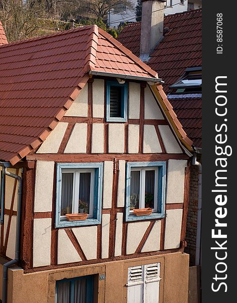 House in Niederbronn, small town in France. House in Niederbronn, small town in France