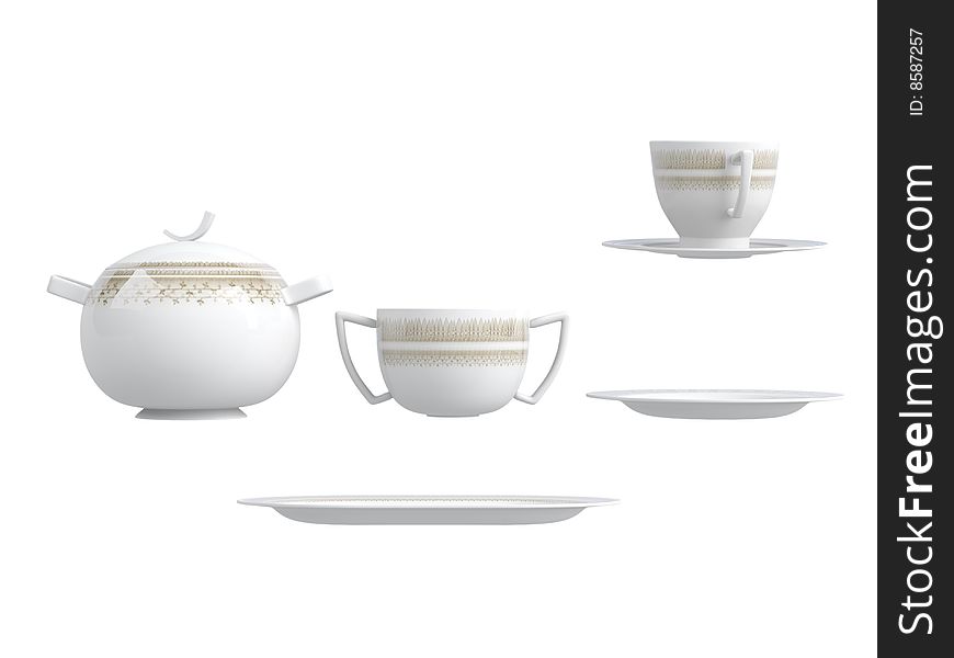 Rendered 3d isolated ware other objects