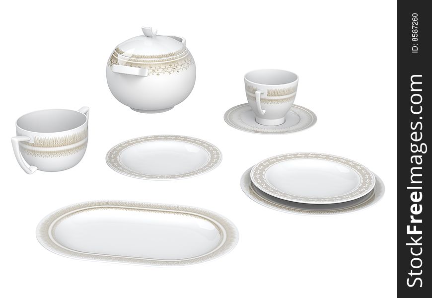 Rendered 3d isolated ware other objects