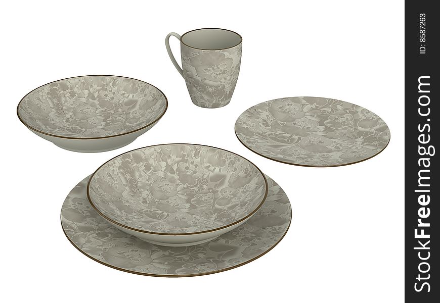 Rendered 3d isolated ware other objects