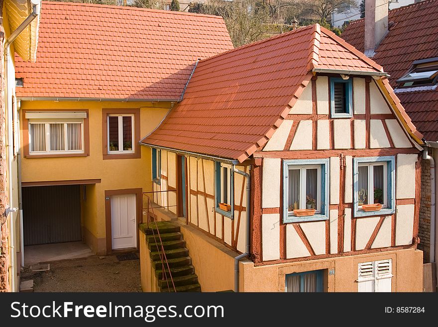 House in Niederbronn, small town in France. House in Niederbronn, small town in France