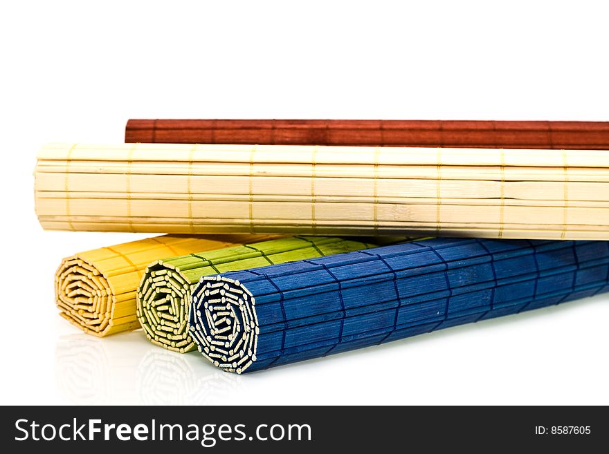 Rolls of mat on a white background. Rolls of mat on a white background