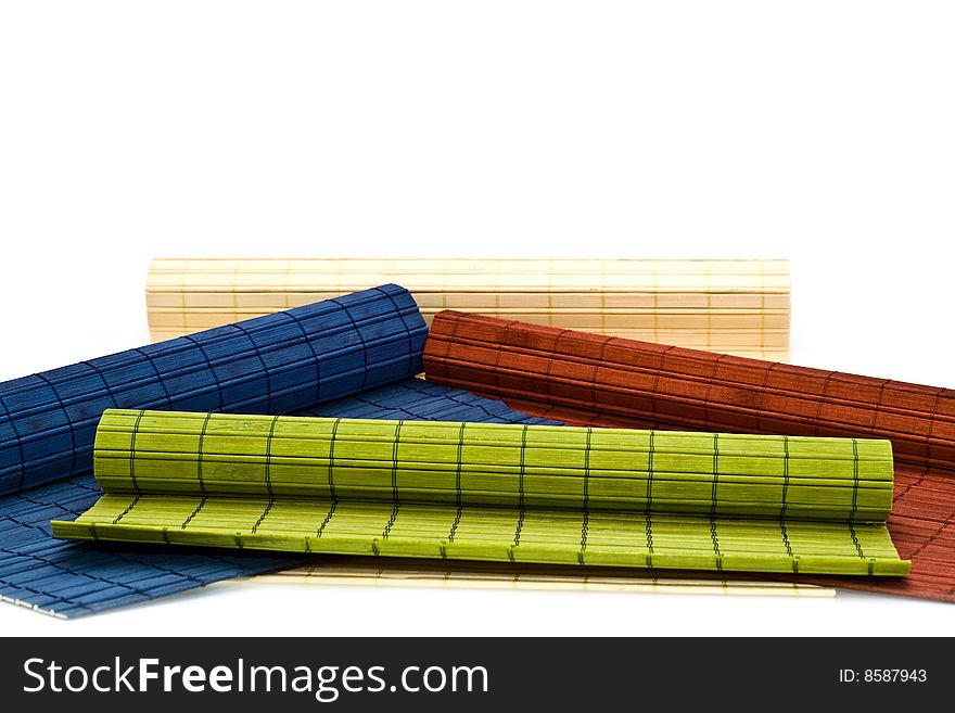 Rolls of mat on a white background. Rolls of mat on a white background