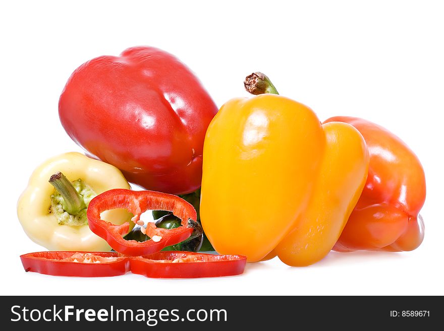 Peppers isolated on a white background