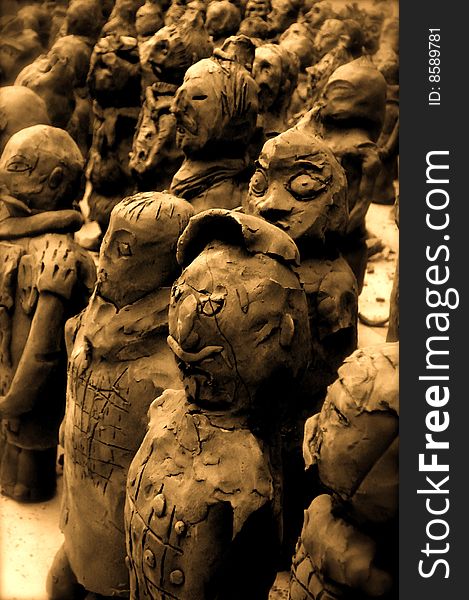 This picture is a shoot from a mini copy of the famous terracotta warriors taken in London