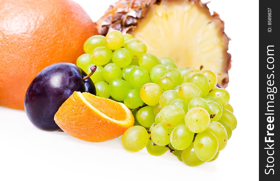 Fruits isolated on white background