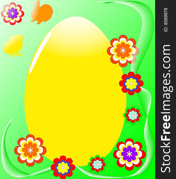 Easter Egg With Flowers