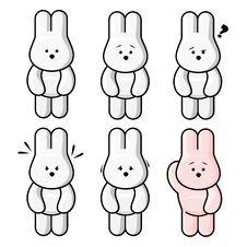 Free Bunnies Doing Expressions Royalty Free Stock Photos - 8591518