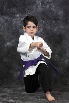 Martial Arts Boy Holding Bow Stock Photos Martial Arts Boy Holding Bow Stock Photos