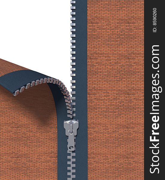 Isolated Frame Of Unzipped Wall Texture