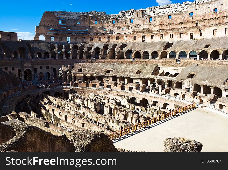 Ancient roman amphitheater Colosseum in Rome, Italy