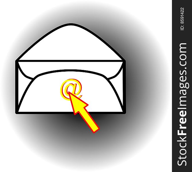 A white email envelop clicked by an arrow. A white email envelop clicked by an arrow