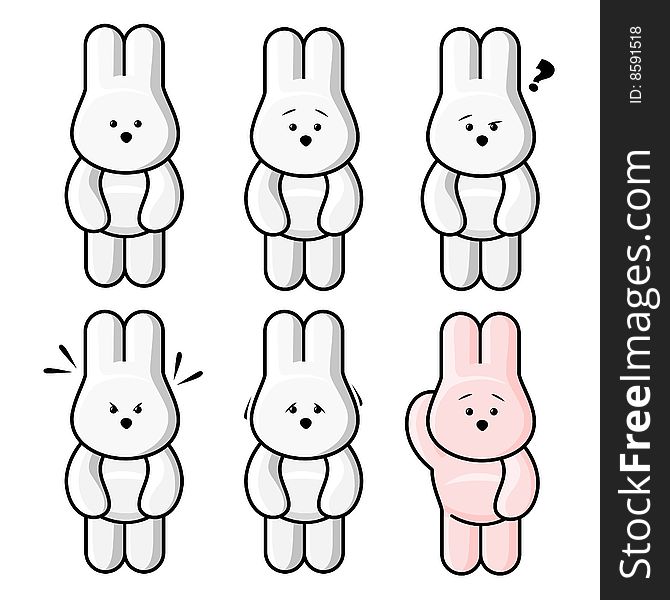 Bunnies doing expressions