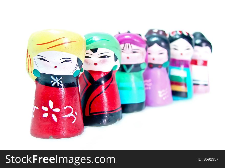 Colorful ceramic made Chinese miniatures. Colorful ceramic made Chinese miniatures