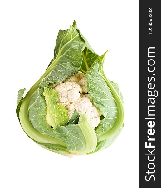 Fresh cauliflower isolated on white