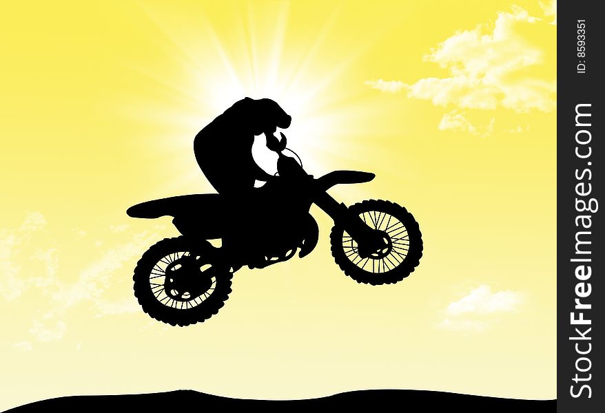 Biker jumping and have fun in a wonderful sunny day. Biker jumping and have fun in a wonderful sunny day