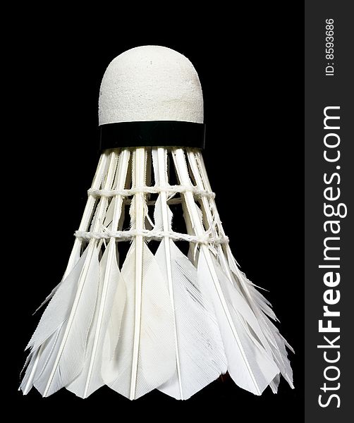 Shuttlecock isolated on black background