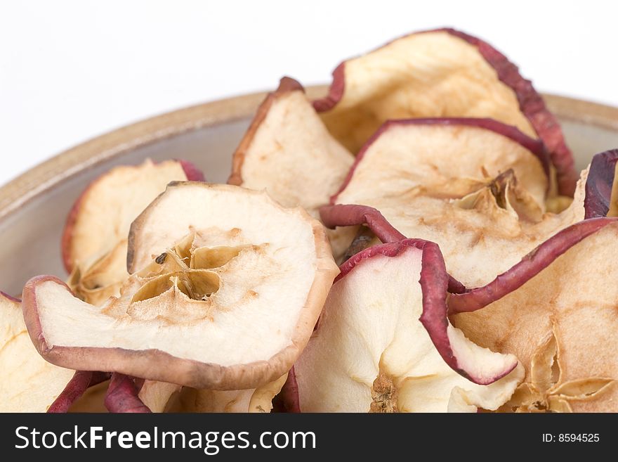 Dried apples in a bowl