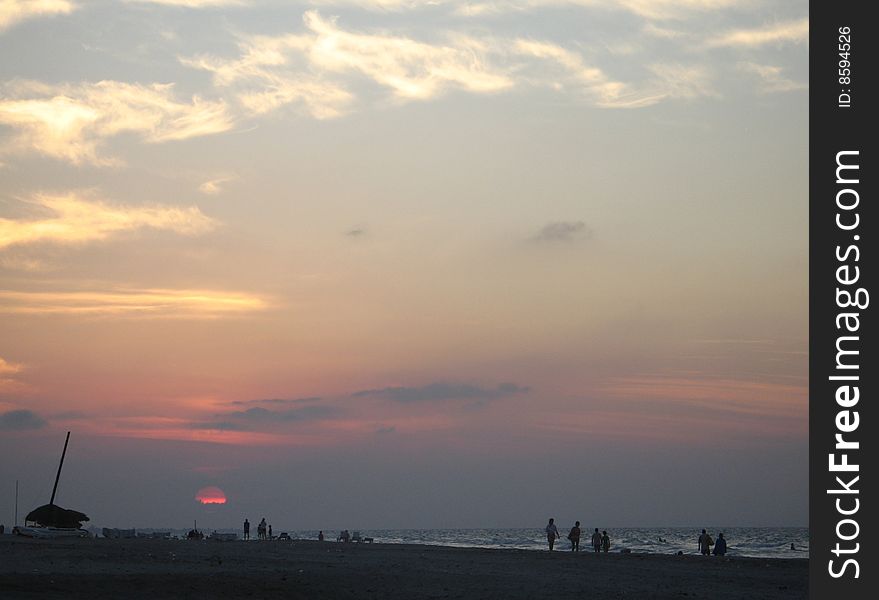 Sunset on a tropical beach