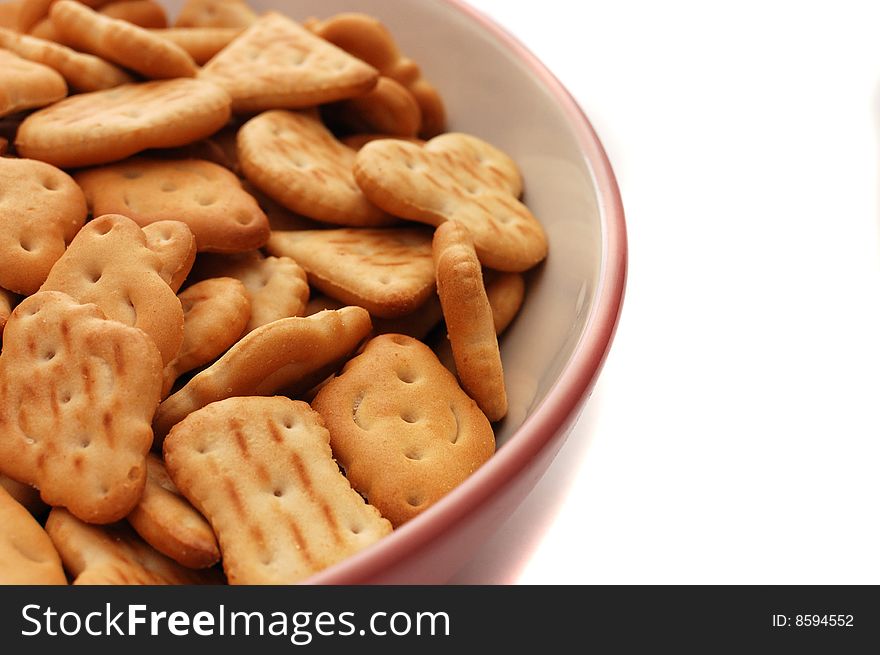 Cookies in a bowl isolated
