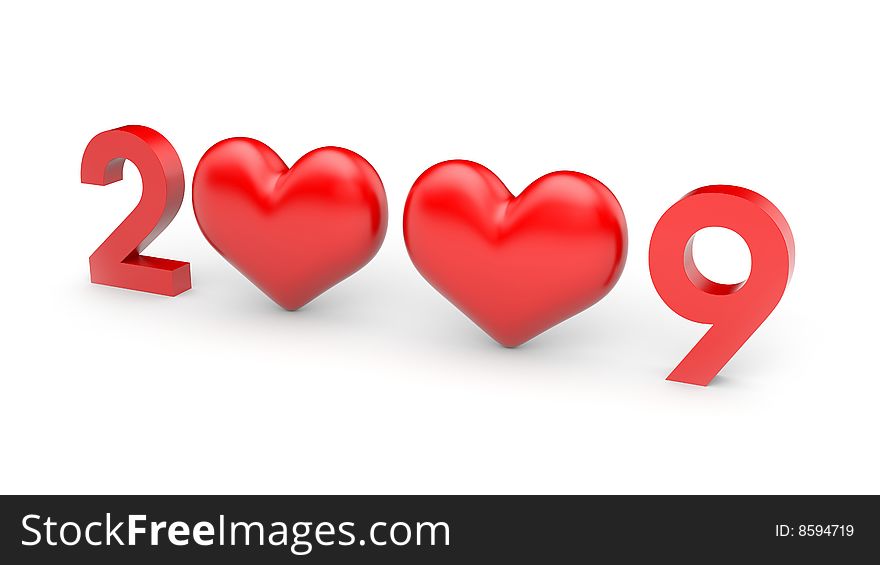 Illustration for valentine's day. Isolated on white