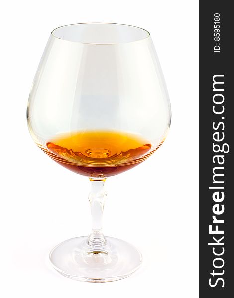 Brandy glass, isolated on white background