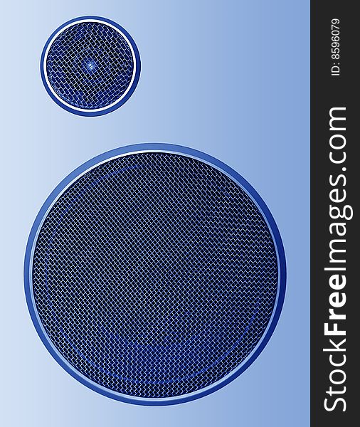 Close-up Image Of Blue Modern Audio Speaker