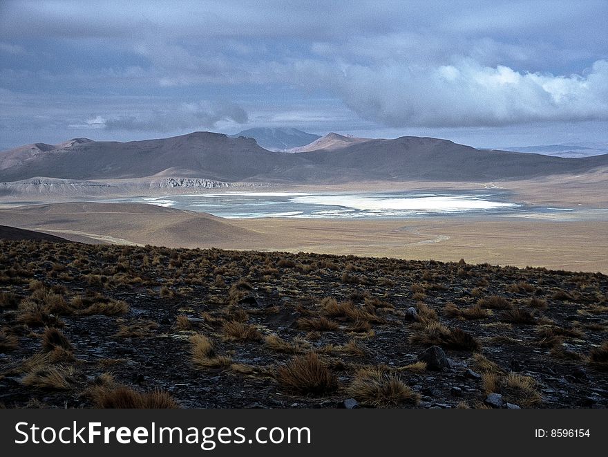 Lagoon on Altiplano at Eduardo Avaroa National Reserve,Bolivia. Lagoon on Altiplano at Eduardo Avaroa National Reserve,Bolivia