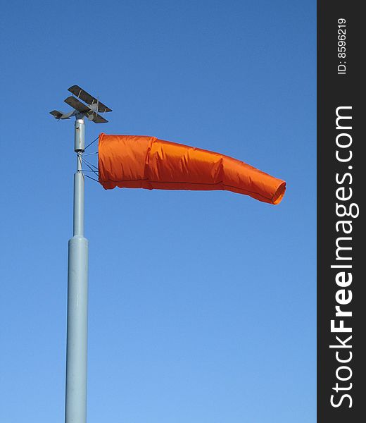 Wind measurement tool in the blue sky