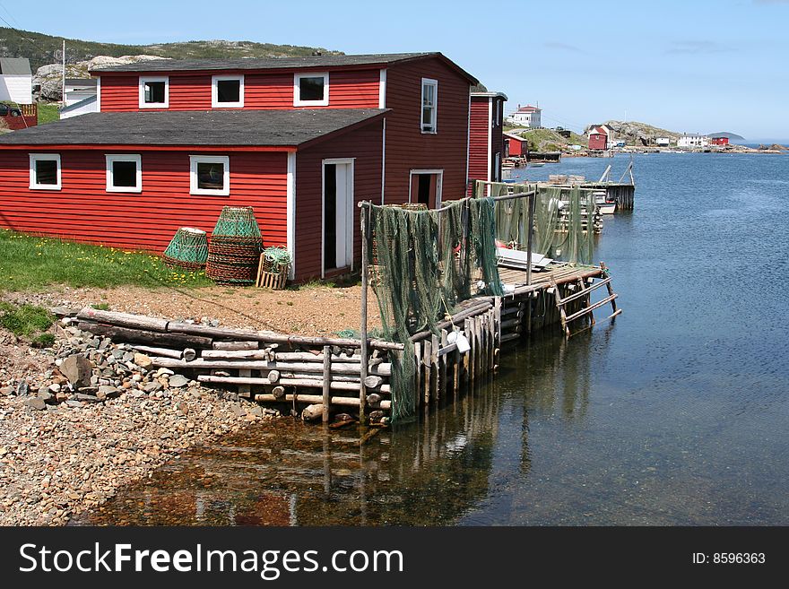 Fishing stage in Salvage where the fishermen store their fishing gear