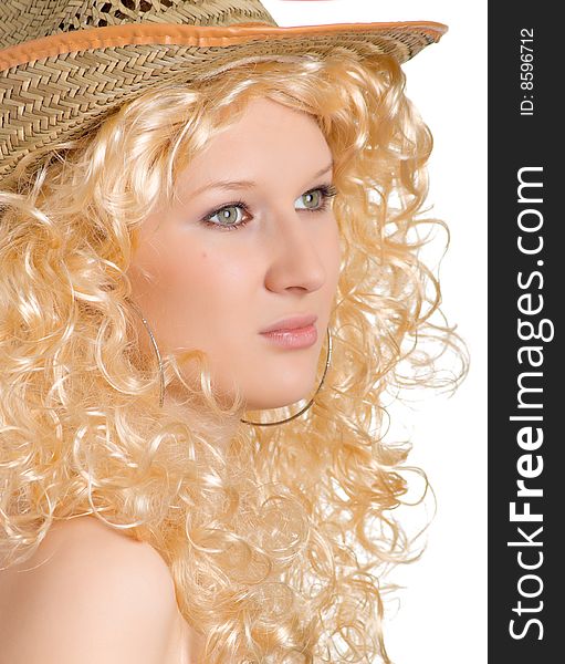 The blonde in the straw hat