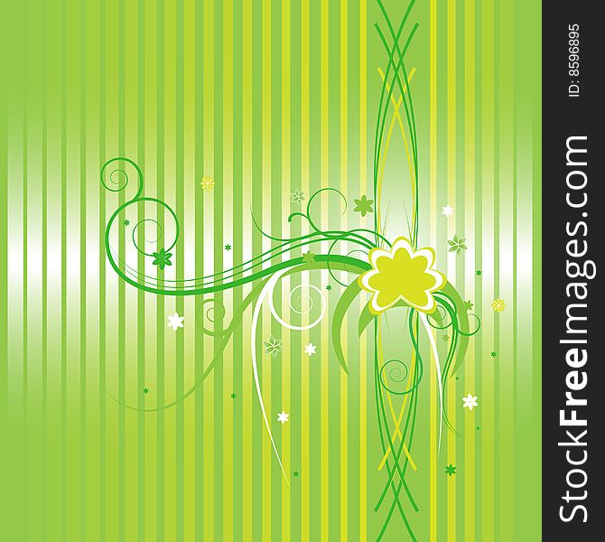 Vector background with flowers and swirls elements. Vector background with flowers and swirls elements