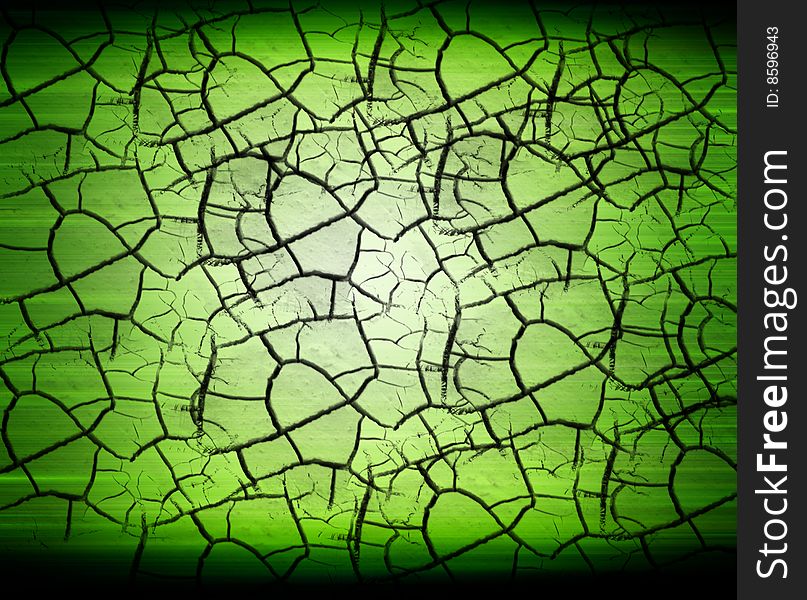 Green and old tetxure with black crack, abstract background. Green and old tetxure with black crack, abstract background