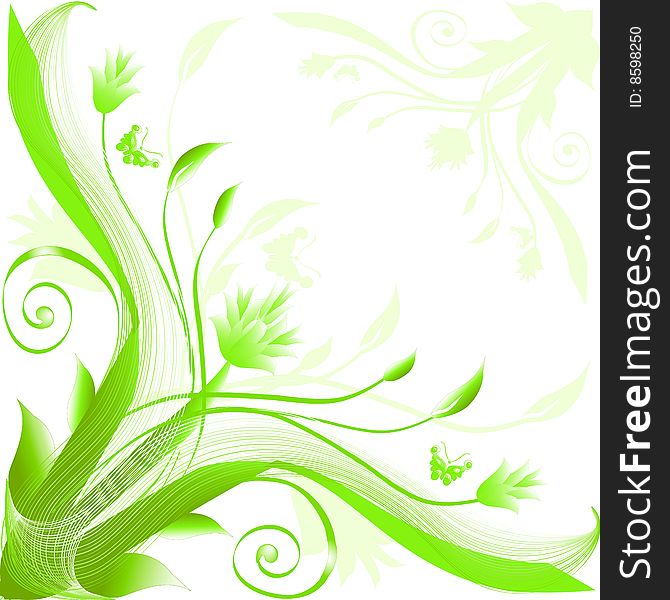 Abstract floral silhouette, element for design. Abstract floral silhouette, element for design.