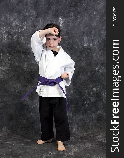 Martial arts puch boy