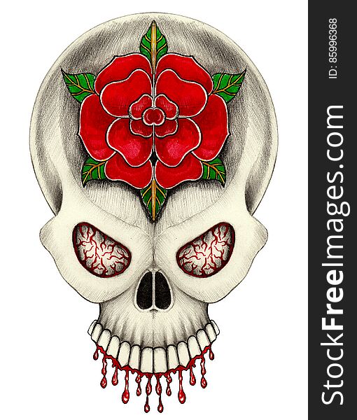Art skull tattoo