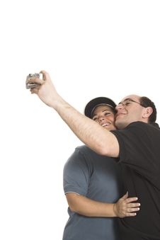 Happy  Couple Taking Pictures Royalty Free Stock Photography