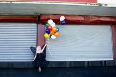 Fairy With Balloons Stock Photo
