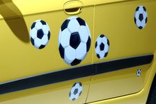 Balls Of Soccer In The Car Royalty Free Stock Photo Balls Of Soccer In The Car Royalty Free Stock Photo