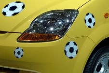 Balls Of Soccer In The Car Royalty Free Stock Photography Balls Of Soccer In The Car Royalty Free Stock Photography