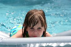 Girl In Swimming Pool Stock Photo